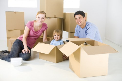 Prepared moving boxes and removal supplies for a house move in Abbeywood