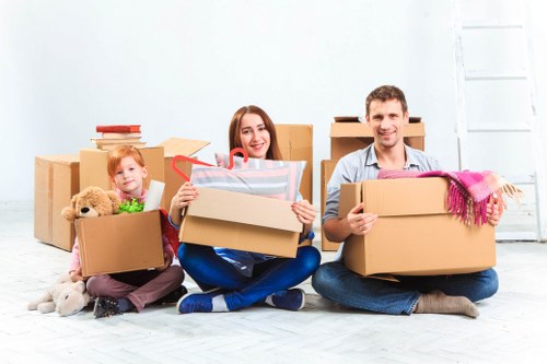 Person organizing items in an Abbeywood storage unit