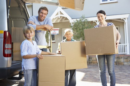 Boxes and furniture being stored safely in Abbeywood