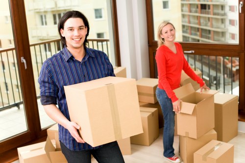 Organized storage facility with practical solutions for moving and decluttering